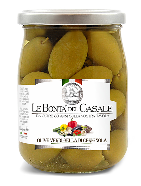 Оливки зеленые сорта Bella di Cerignola Le Bonta 580 мл