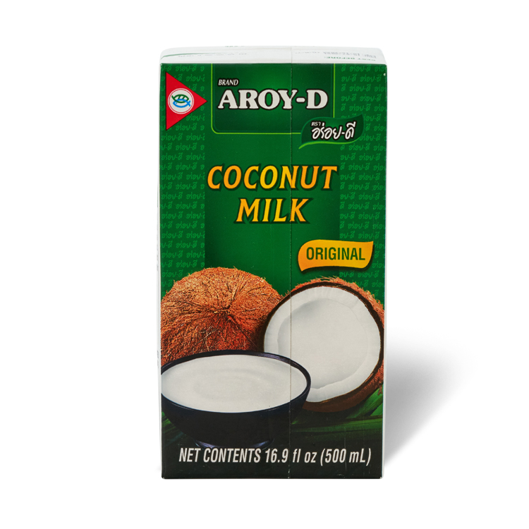 Кокосовое Молоко Aroy-D, 500 мл, производство Индонезия
Получено из созревшего кокосового ореха, содержание мякоти ореха 70% чистое кокосовое молоко является незаменимым компонентом при приготовлении блюд пан-азиатской кухни. Так же вы можете добавлять молоко в кофе, готовить каши для детей и практически заменить им обычное молоко. 
Упаковано в асептическую упаковку Тетрапак, не содержащую Бисфенол-А.
Продукт не содержит стабилизаторы, загустители, камеди или консерванты.
Упаковка емкостью 500 мл.