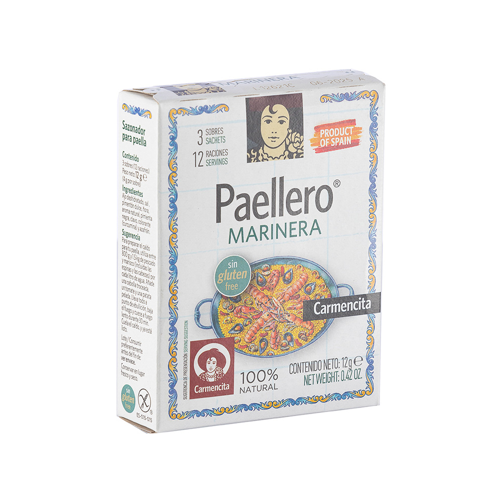 Оригинальная приправа для Паэльи Carmencita
Смесь специй и Шафрана для приготовления испанских блюд. Только натуральные ингридиенты оригинального вкуса.
В упаковке 5 пакетов. Одного пакета достаточно для приготовления Паэльм на 4-5 человек.