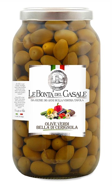 Оливки зеленые сорта Bella di Cerignola Le Bonta  3100 гр Экстра