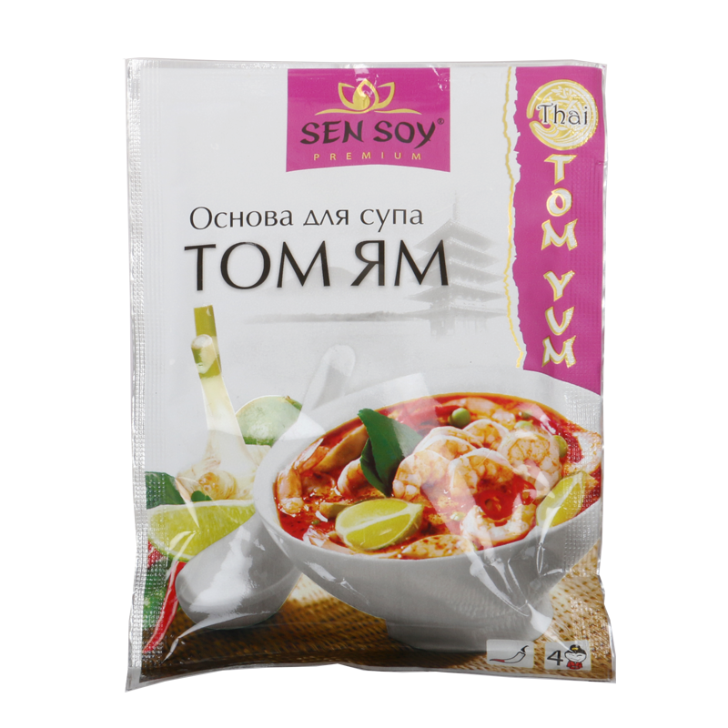 Основа и специя для супа Том Ям
Суп Tom Yum наверное самый популярный кисло-острый суп с креветками в мире, национальное блюдо Тайланда. Мы любим этот суп и с удовольствием едим его длинными зимними вечерами. После большой чашки этого супа ты поневоле согреваешься и чувствуешь себя как под пальмой.
Онова для супа - паста из специй и масла оригинального Тайского производства содержит все необходимое для приготовления правильного супа. Вам останется только сделать бульон и подобрать по вкусу начинку - креветки и возможно лапшу.
Упаковка емкостью 80 мл содержит количество, достаточное для приготовления супа на компанию из 4 человек.